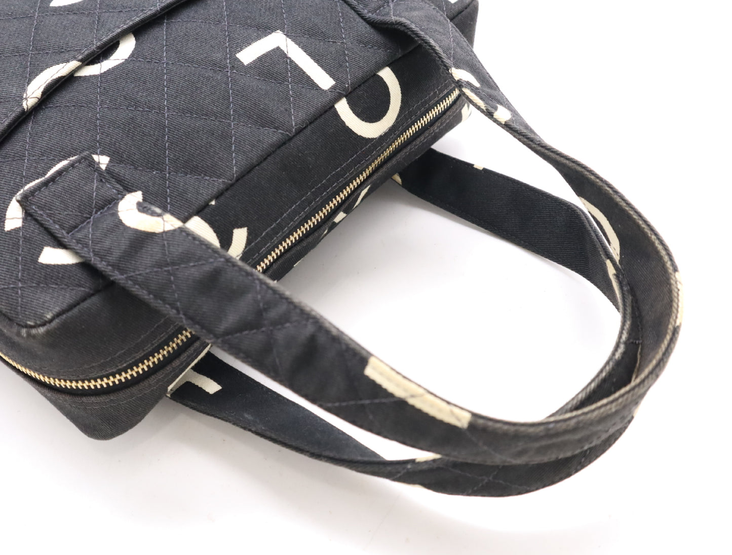CHANEL Logo Coco Mark Handbag, Canvas, GD Hardware, Black, Sticker, Card, 4835518, Card Included