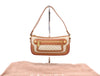 CELINE YS00/14 Macadam Mini Shoulder Bag in Beige and Brown Canvas and Leather, Includes Dust Bag