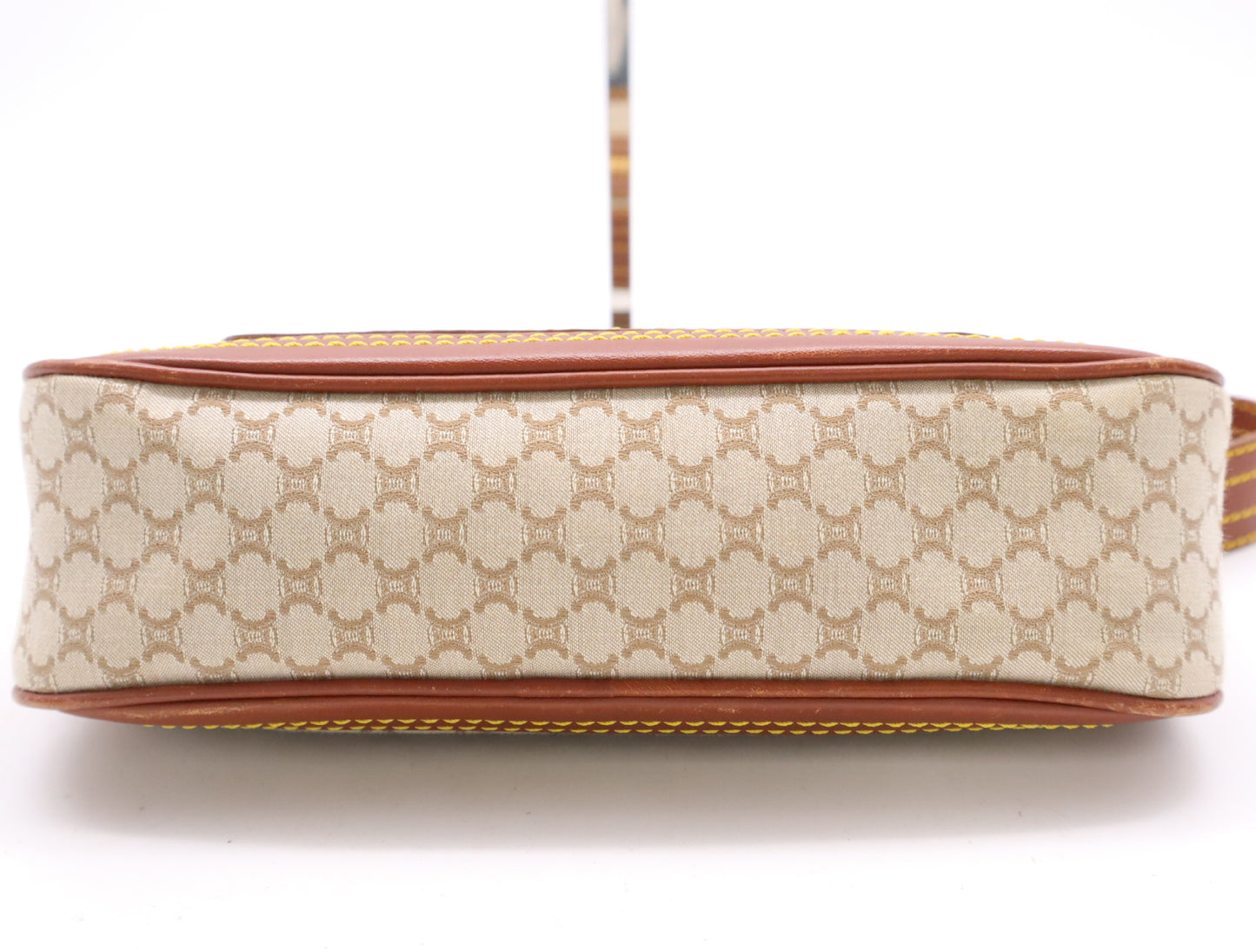 CELINE YS00/14 Macadam Mini Shoulder Bag in Beige and Brown Canvas and Leather, Includes Dust Bag