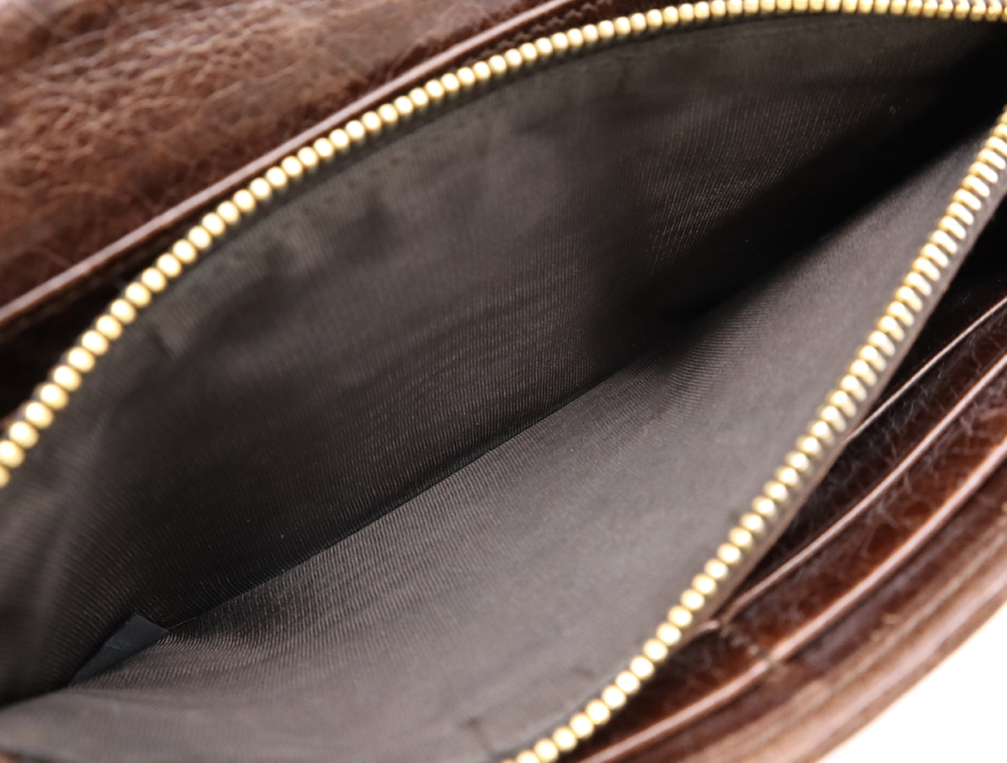 Miu Miu Leather Gathered Wallet Long Wallet Brown