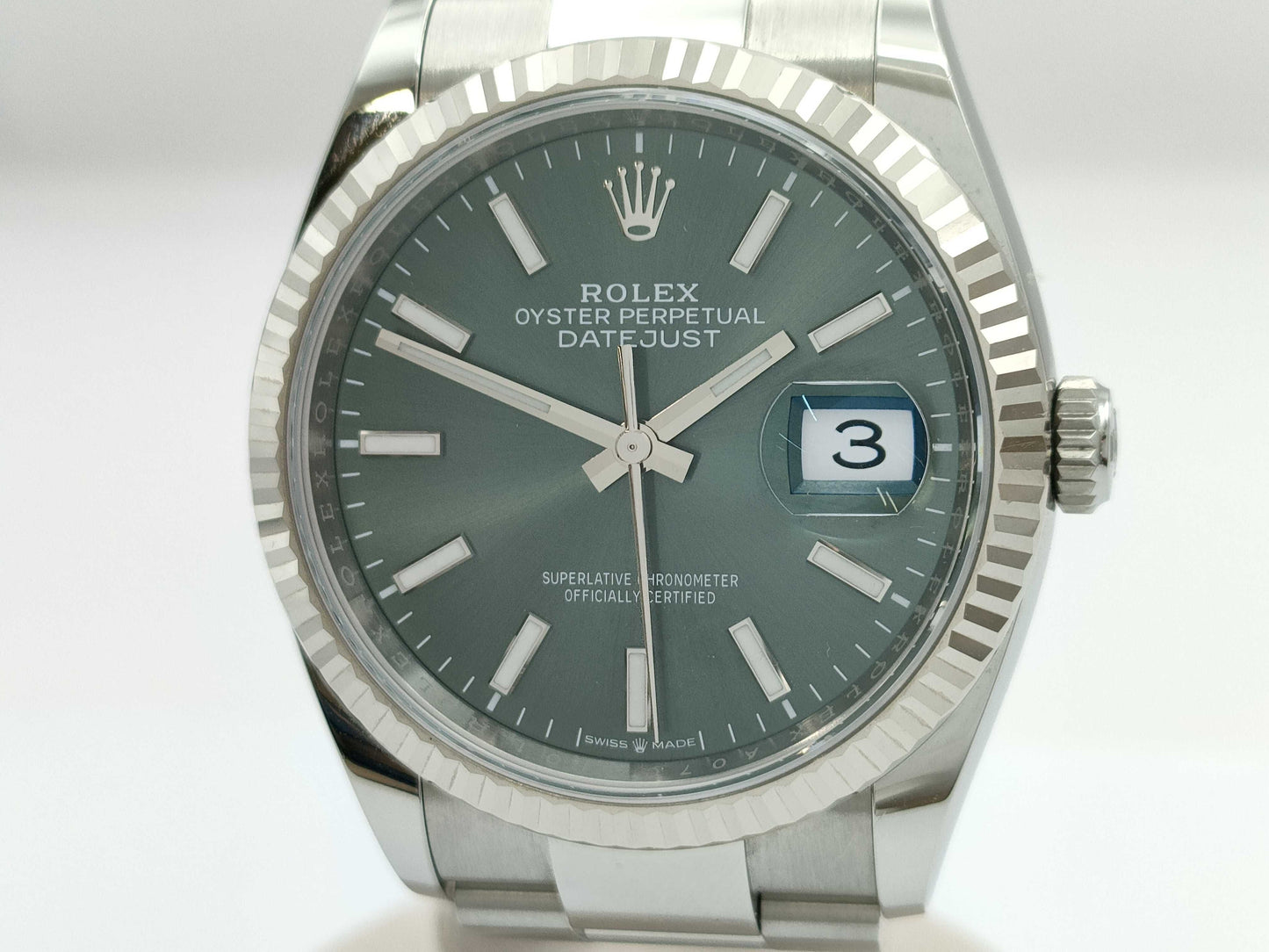 ROLEX 126234 A07C8101 Olive Green Men's Watch