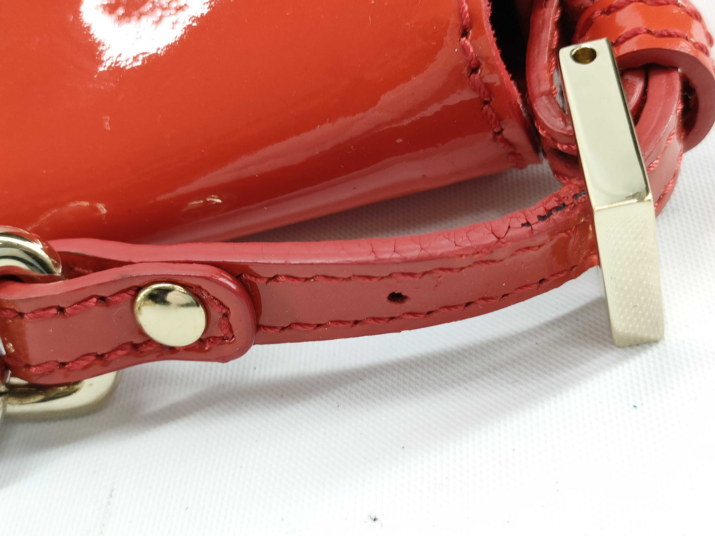 FENDI Mamma Bucket Patent Leather Red Handbag