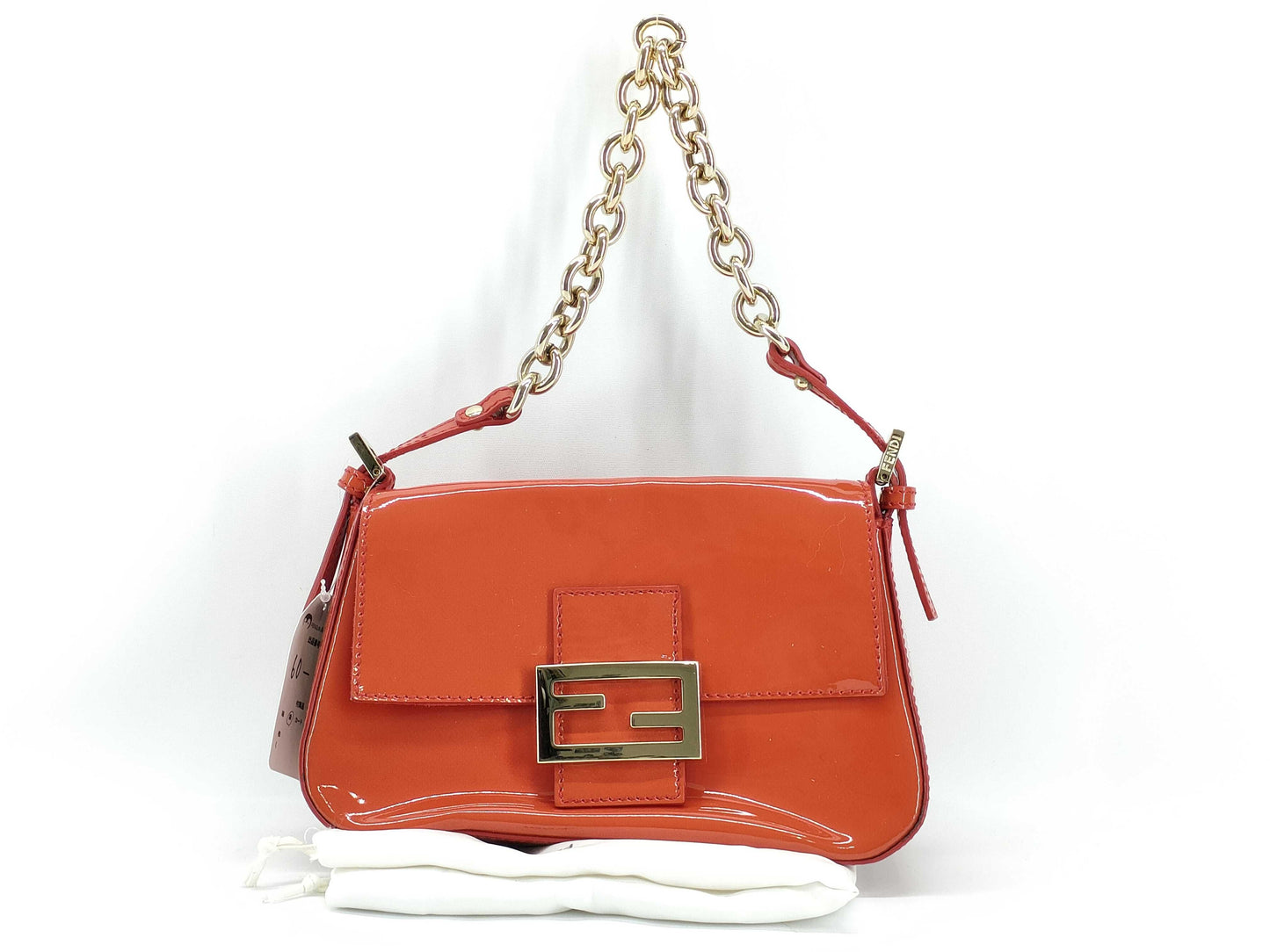 FENDI Mamma Bucket Patent Leather Red Handbag