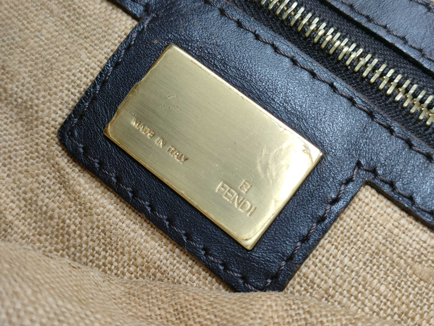 FENDI Zucca pattern zebra Zucca tote bag handbag