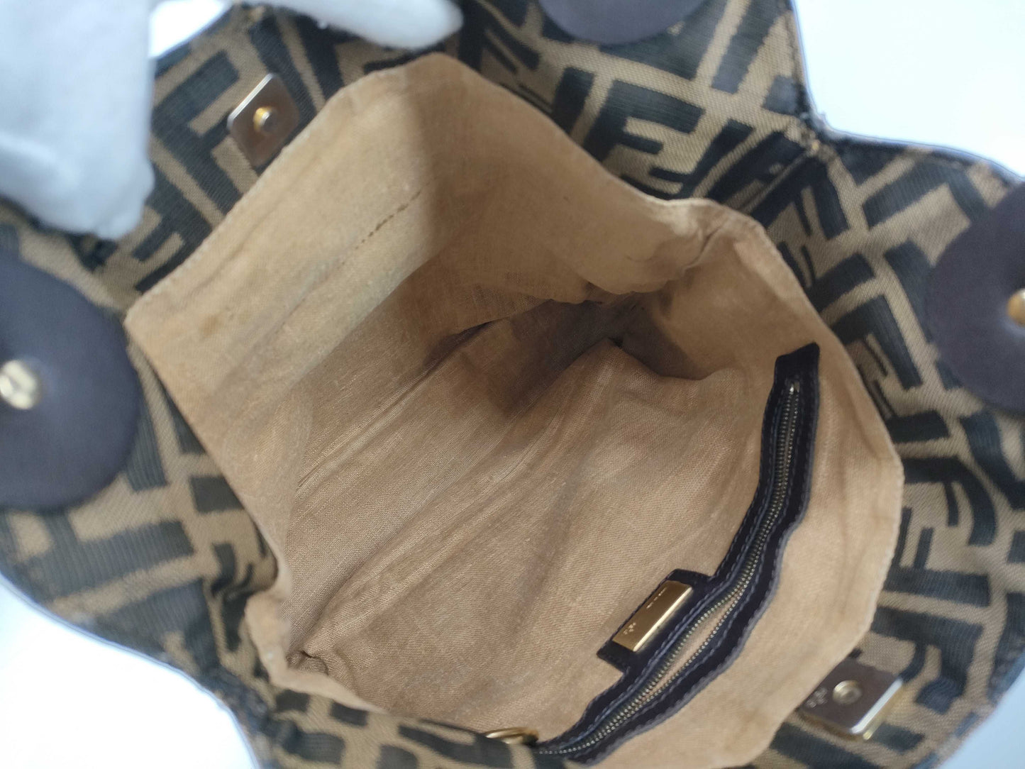 FENDI Zucca pattern zebra Zucca tote bag handbag