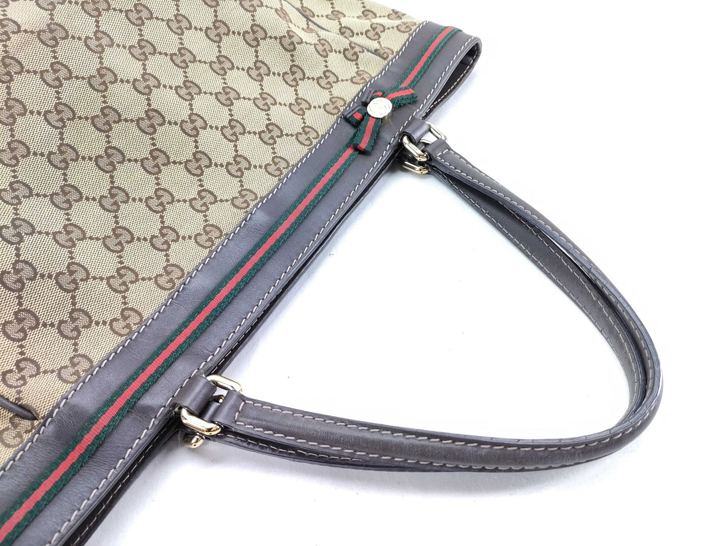 GUCCI GG Canvas GG Pattern Sherry Line Tote Bag