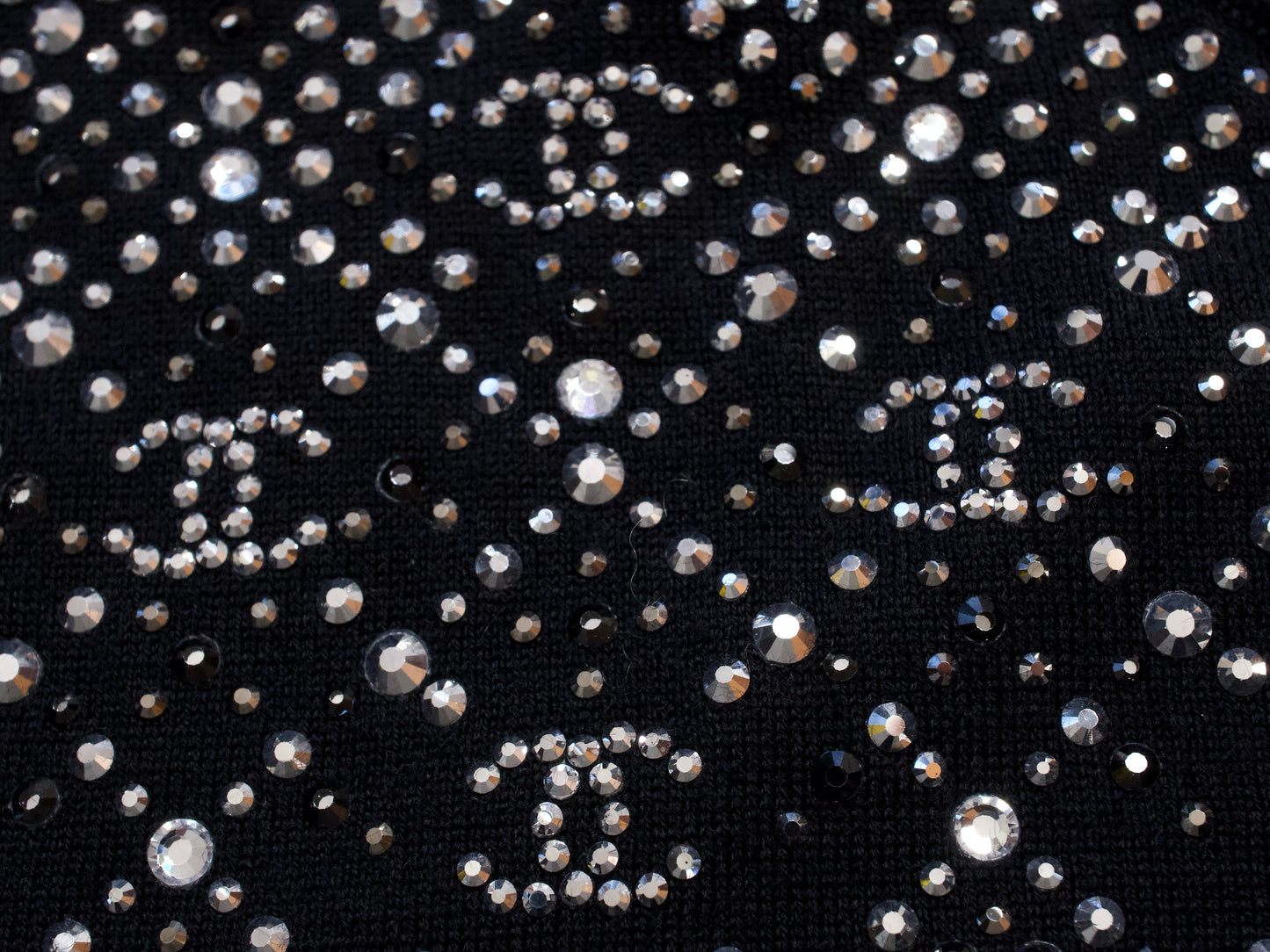 CHANEL 2022 CC Rhinestone Turtleneck, Size 36, Tops