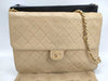 CHANEL Matelasse Beige Shoulder Bag