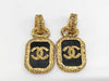 CHANEL Lava Coco Mark Earrings