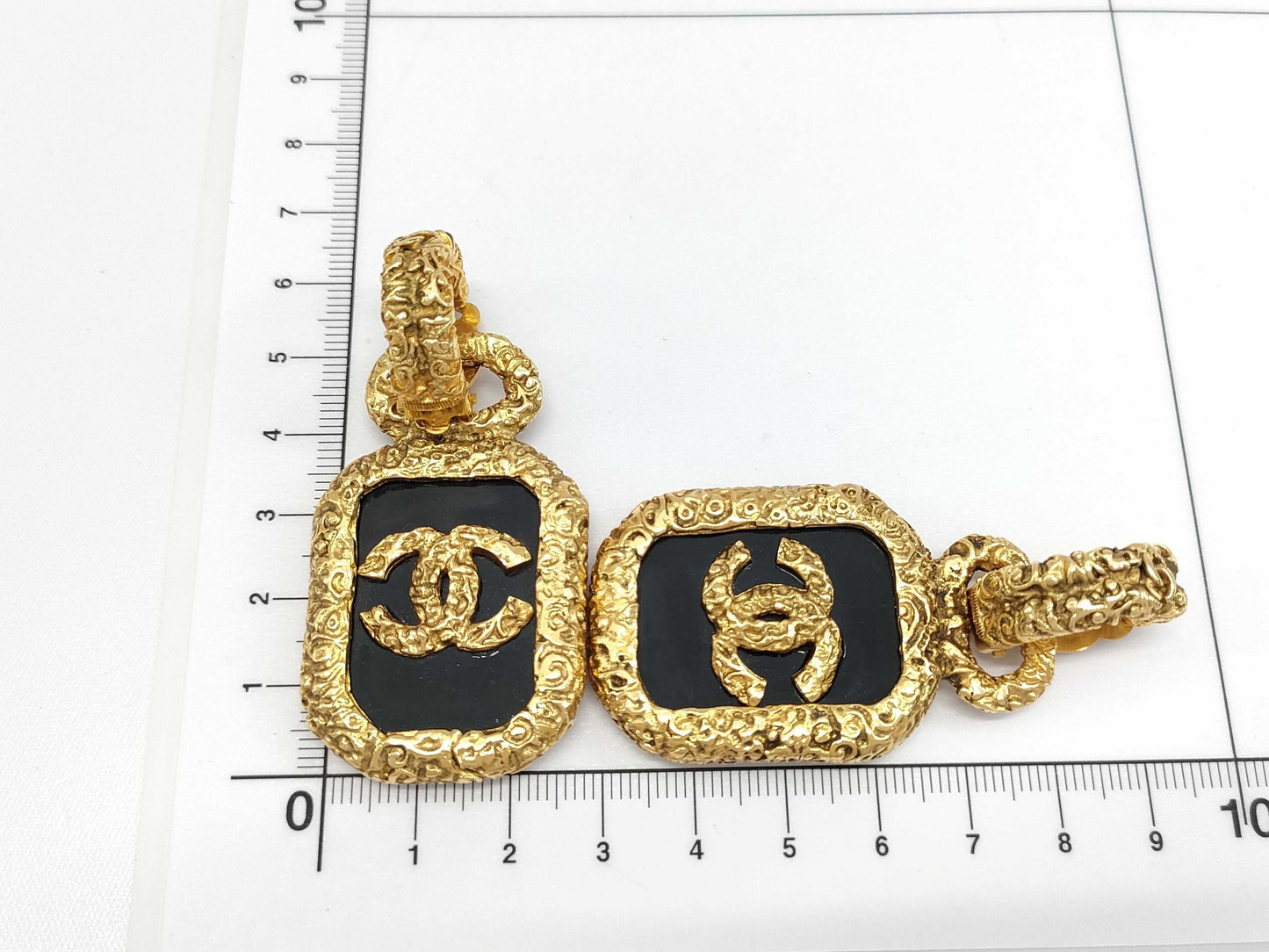 CHANEL Lava Coco Mark Earrings