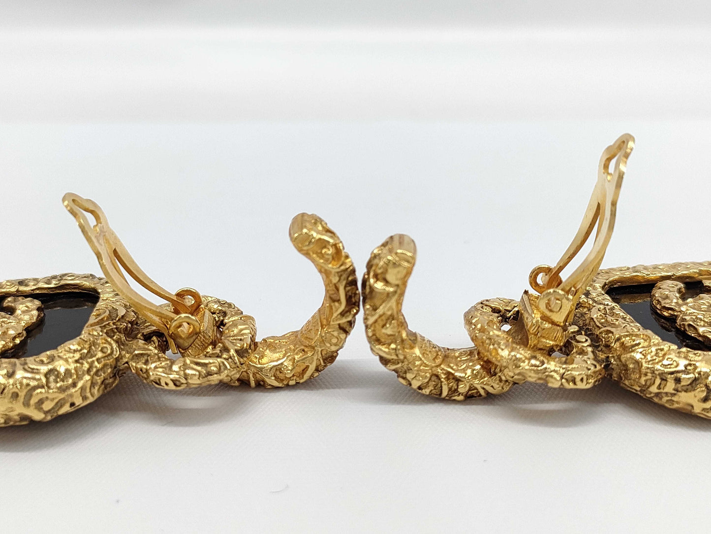 CHANEL Lava Coco Mark Earrings