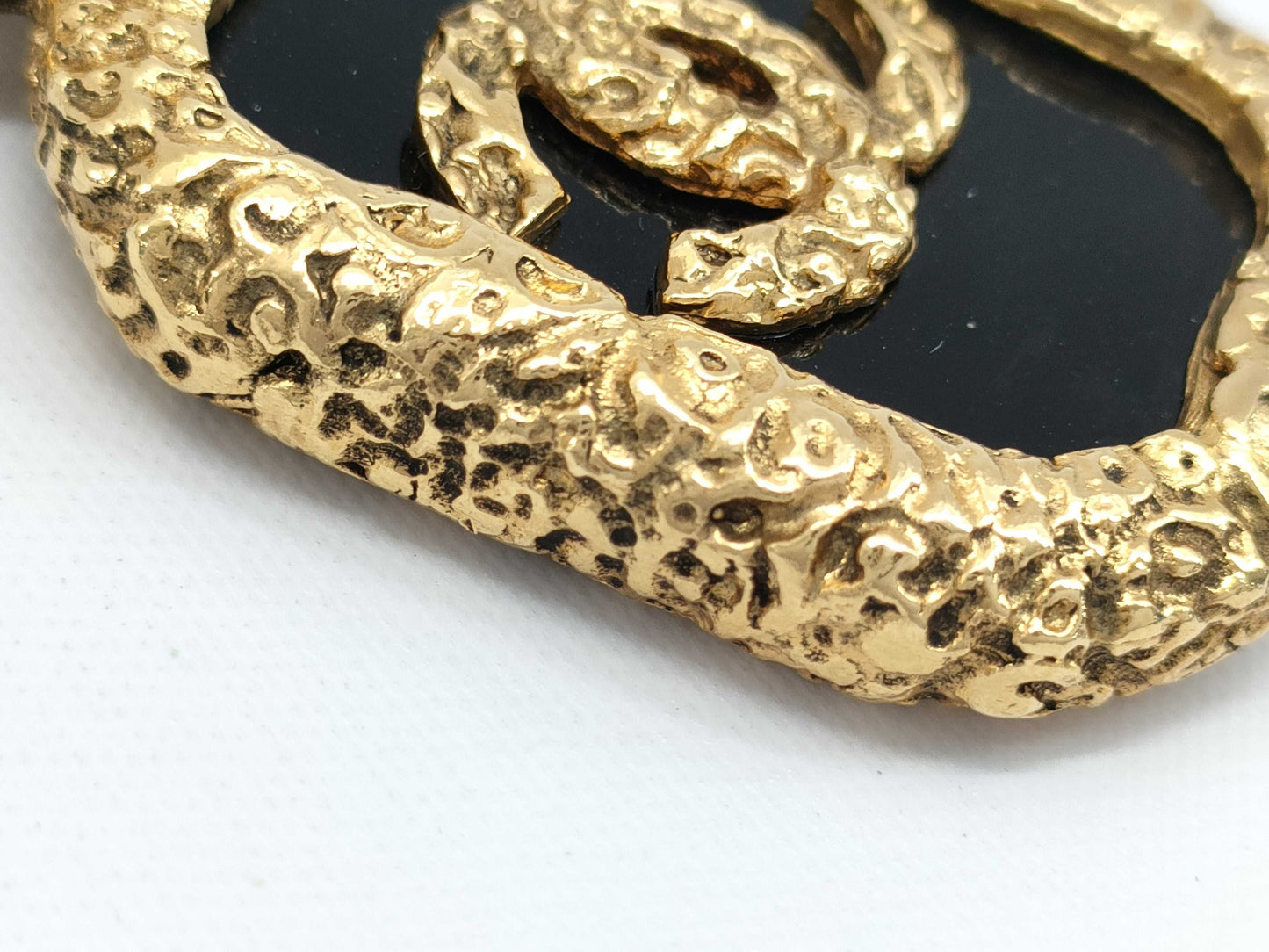 CHANEL Lava Coco Mark Earrings