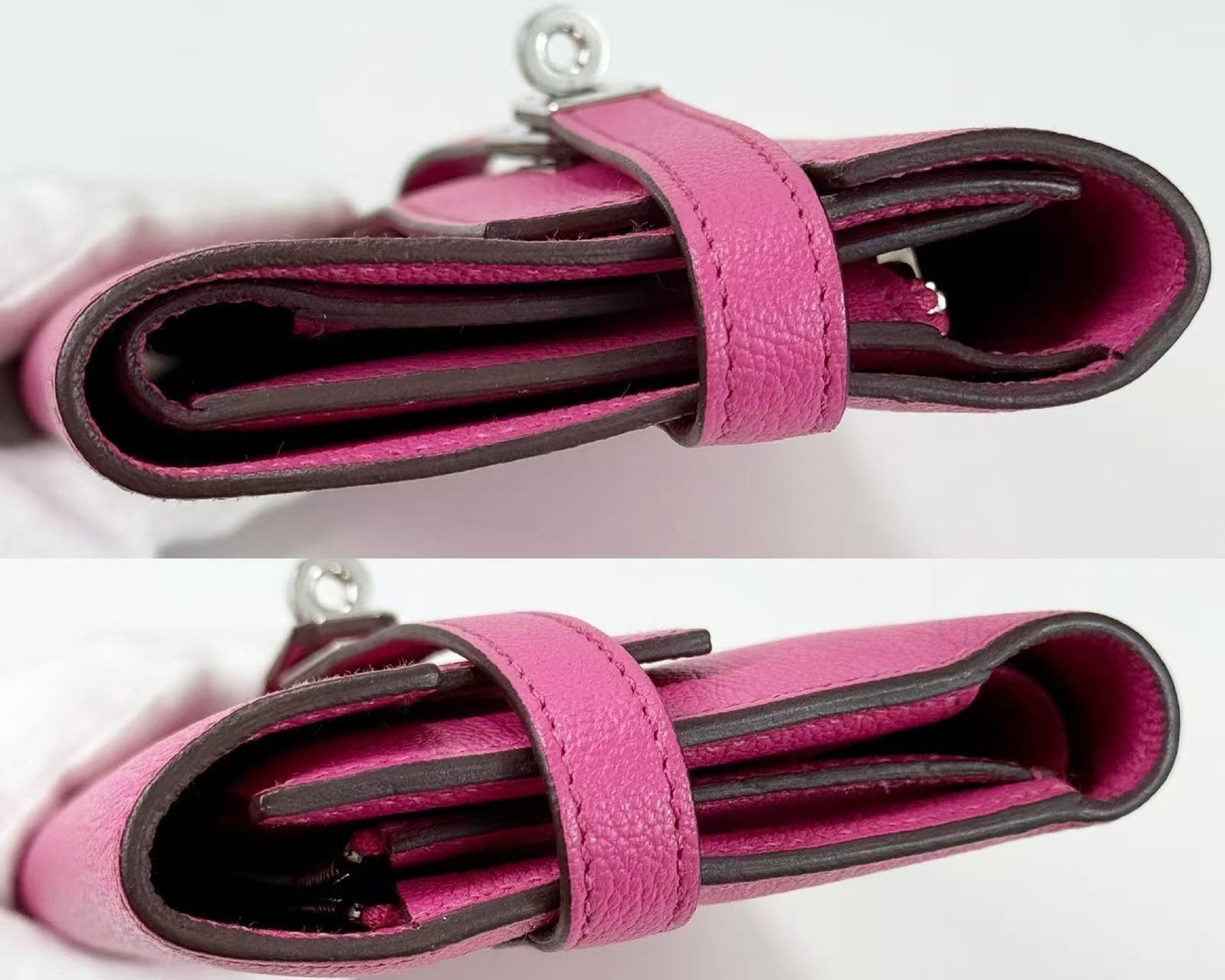 CHANEL Kelly Wallet, Medium Size, Chevre, Pink, D Stamp, Silver Hardware