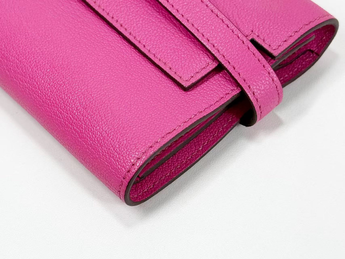 CHANEL Kelly Wallet, Medium Size, Chevre, Pink, D Stamp, Silver Hardware