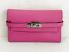 CHANEL Kelly Wallet, Medium Size, Chevre, Pink, D Stamp, Silver Hardware