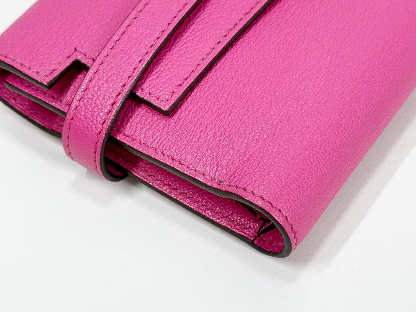CHANEL Kelly Wallet, Medium Size, Chevre, Pink, D Stamp, Silver Hardware