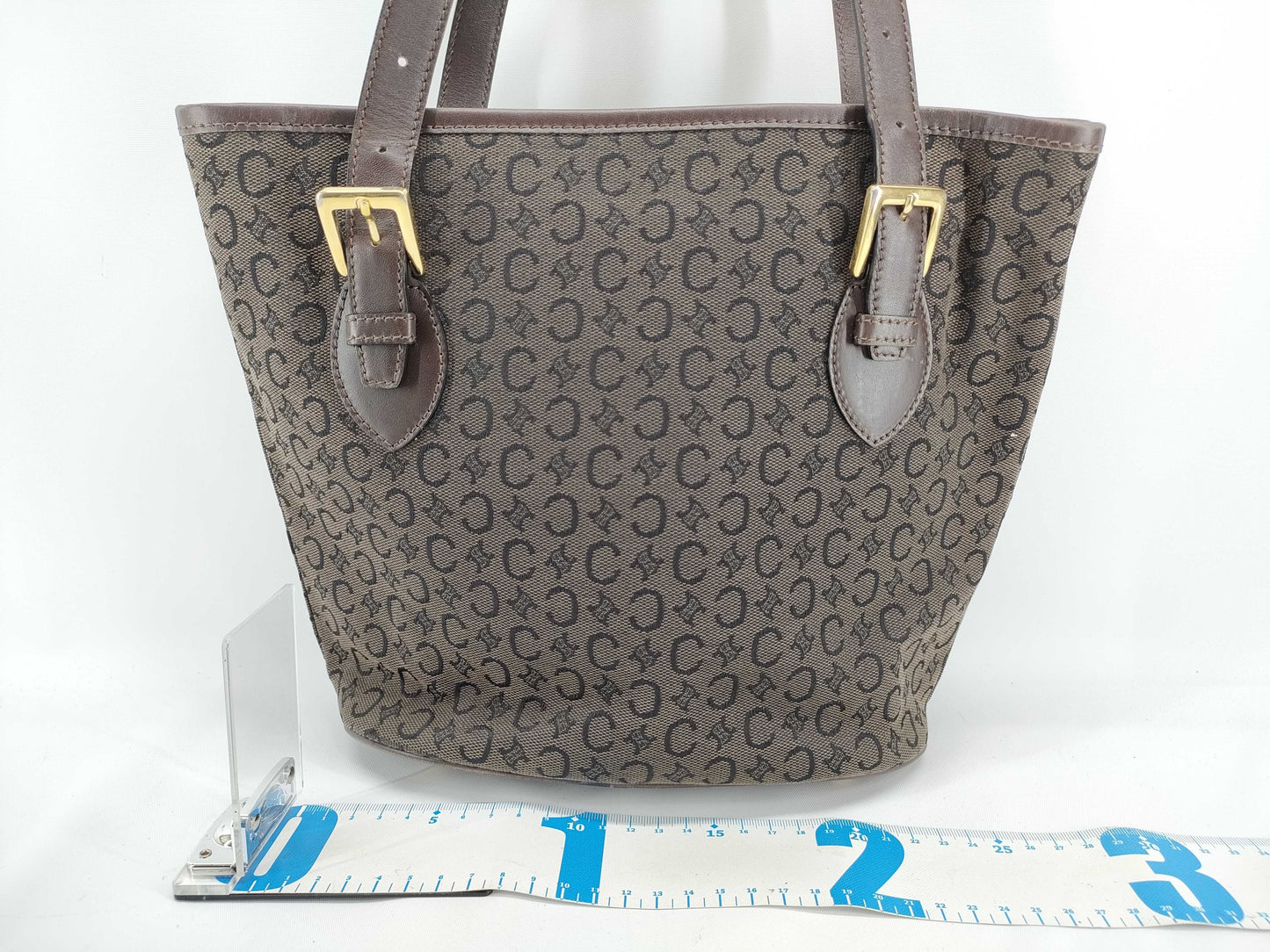 CELINE C Macadam Tote Bag, Brown