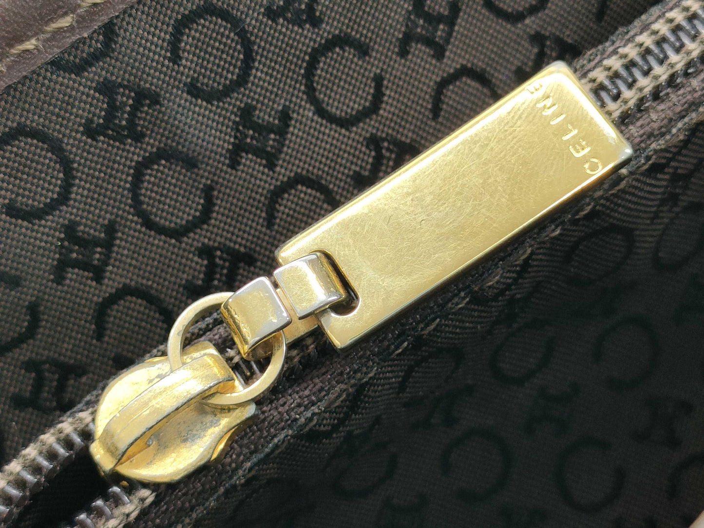 CELINE C Macadam Tote Bag, Brown