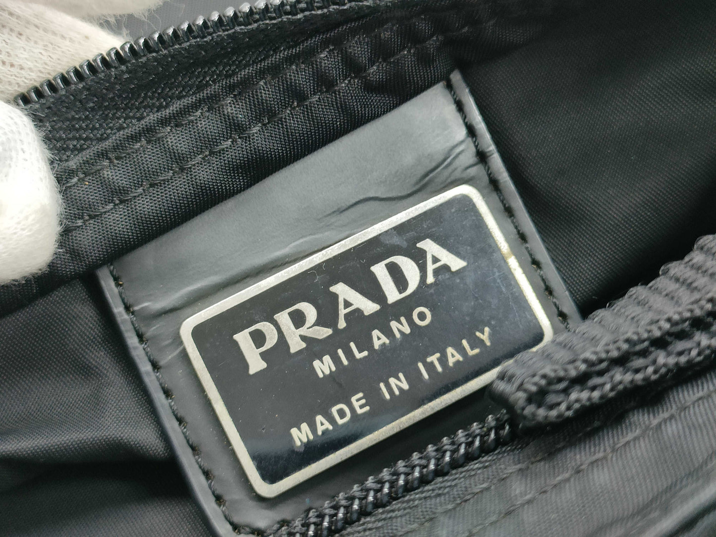 PRADA Nylon Prada Handbag Black Shoulder Bag