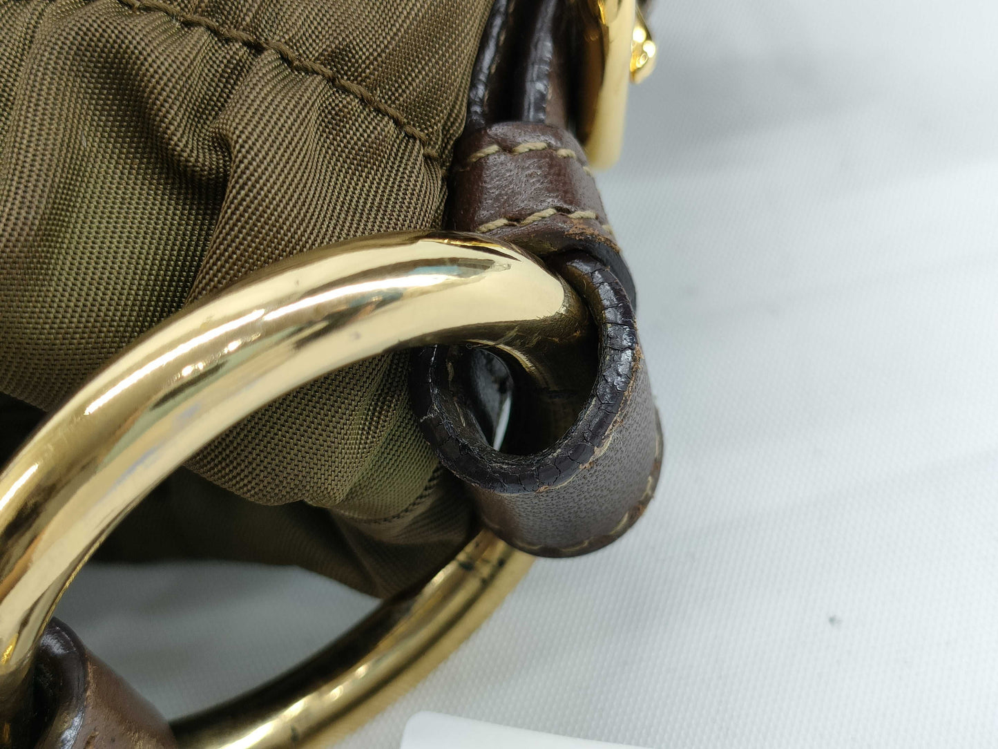 PRADA Nylon Prada Handbag Khaki Handbag