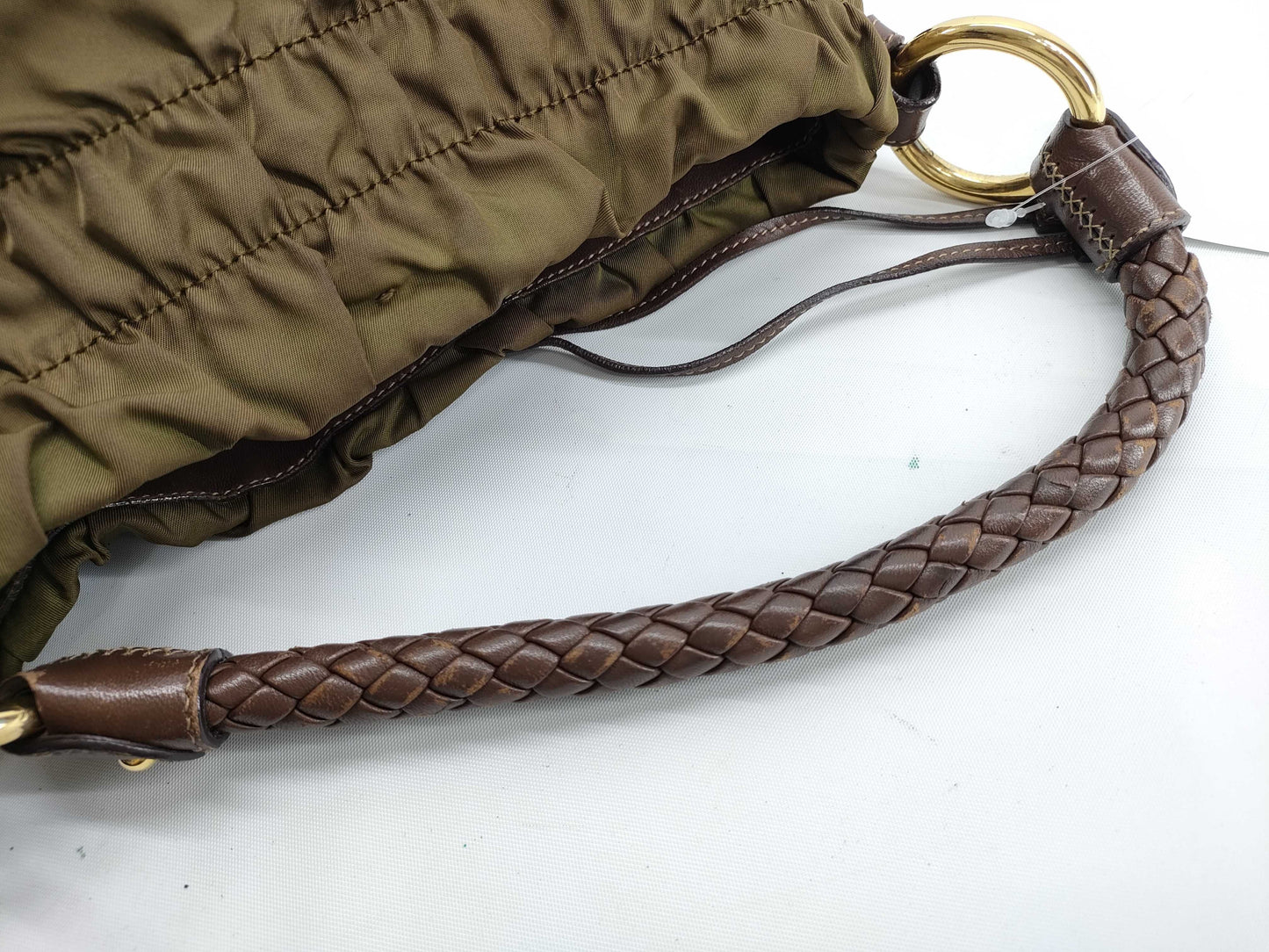 PRADA Nylon Prada Handbag Khaki Handbag