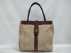 CHANEL Canvas Turnlock Brown Tote Bag