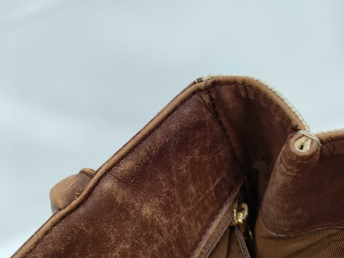 CHANEL Canvas Turnlock Brown Tote Bag