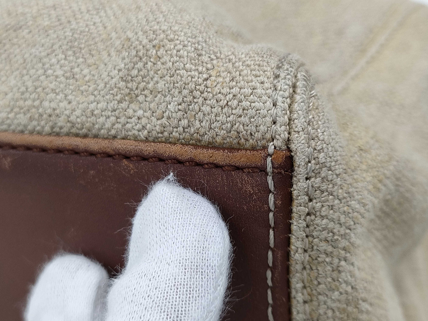 CHANEL Canvas Turnlock Brown Tote Bag