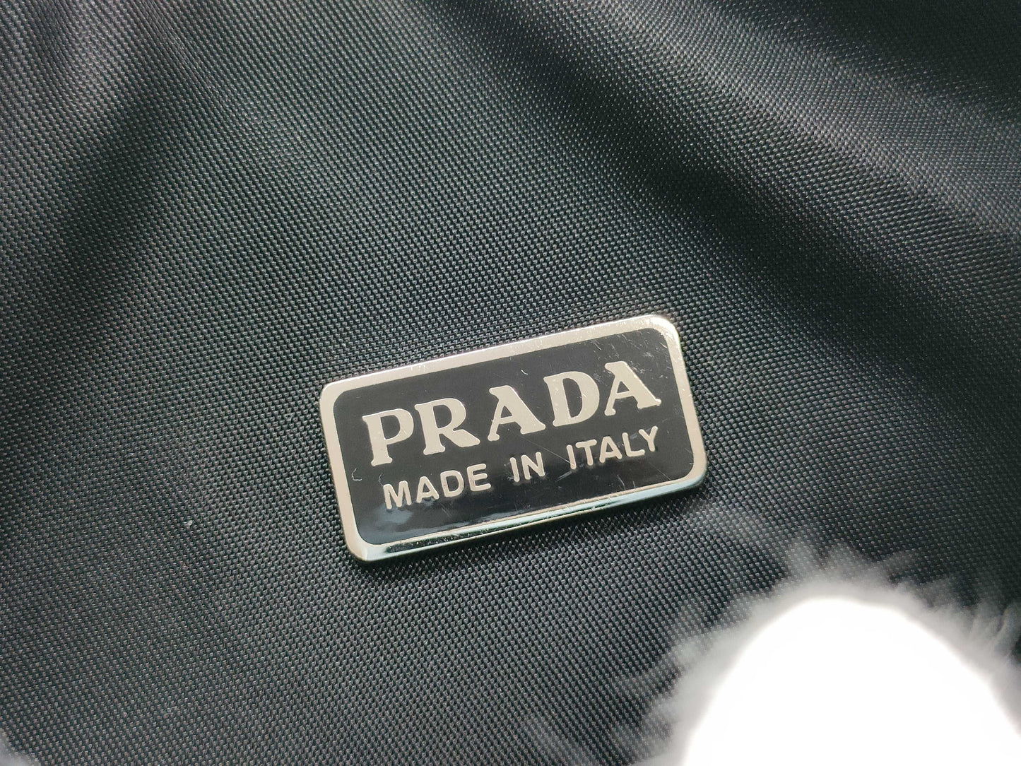 PRADA Nylon Prada Pouch Handbag Black Handbag