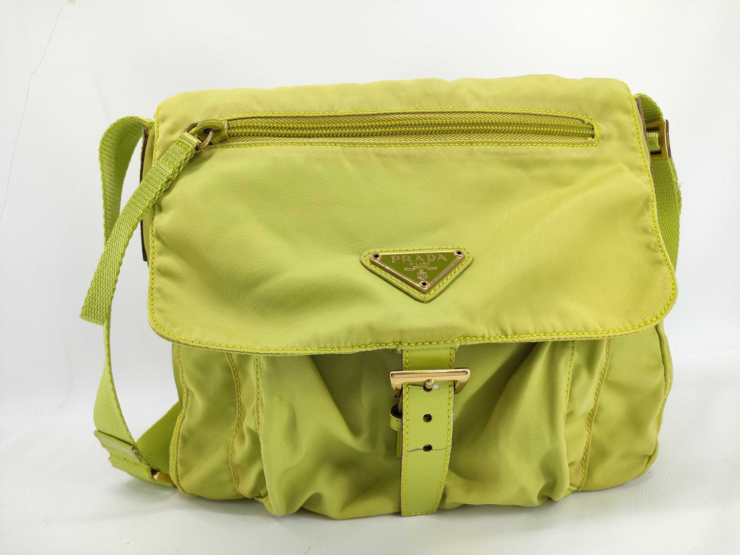 PRADA Nylon Prada Shoulder Bag Green Shoulder Bag