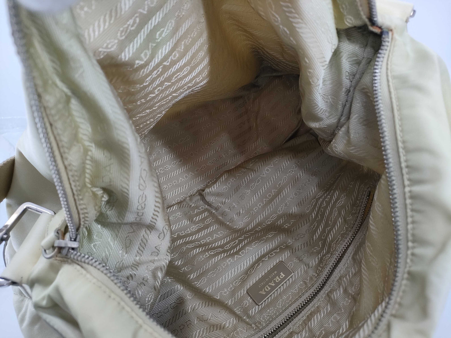 PRADA Nylon Prada Shoulder Bag White Shoulder Bag