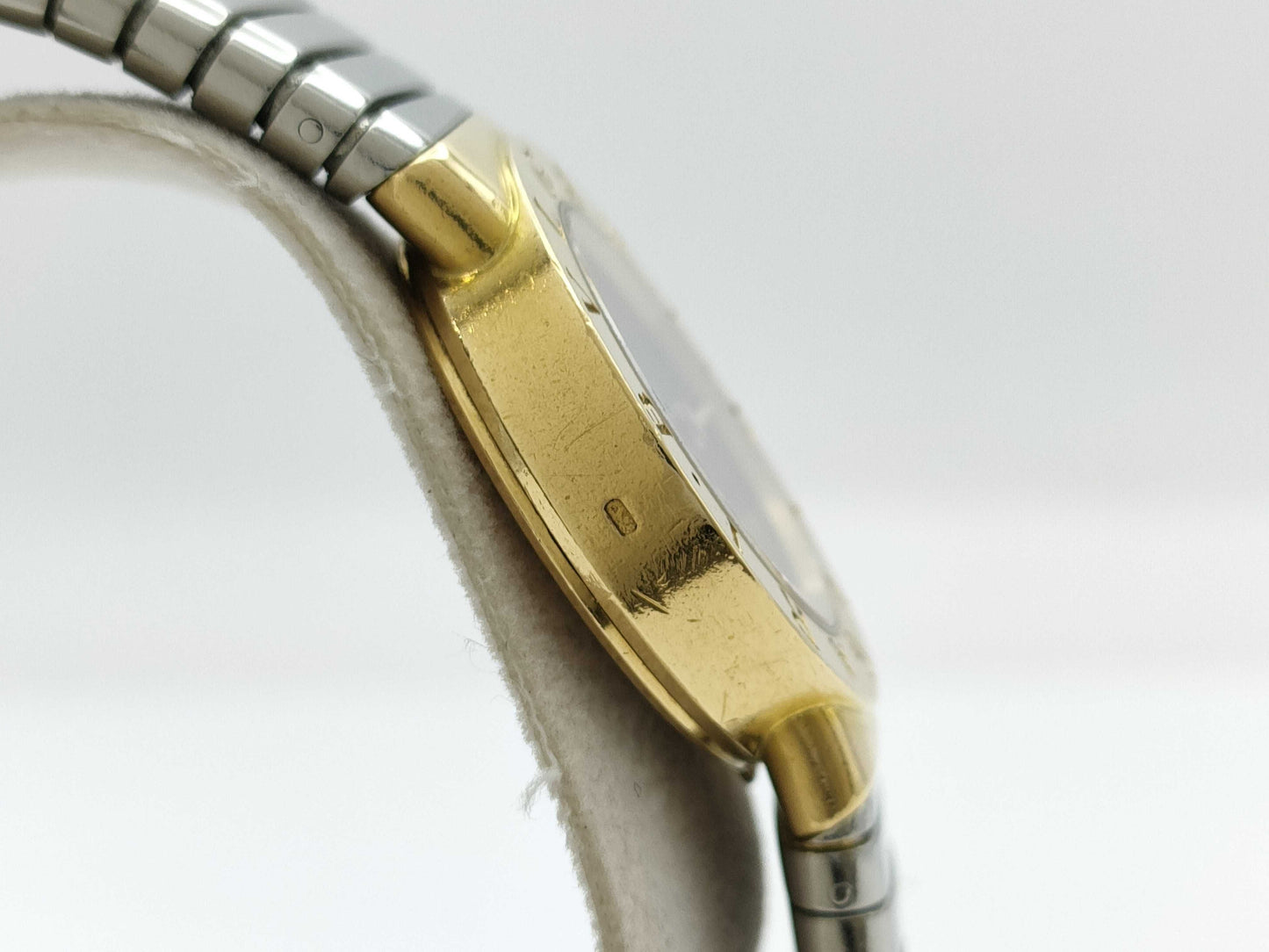 BVLGARI Tubogas BB232T P.92431 Quartz Black Dial 18K Gold Women's Watch
