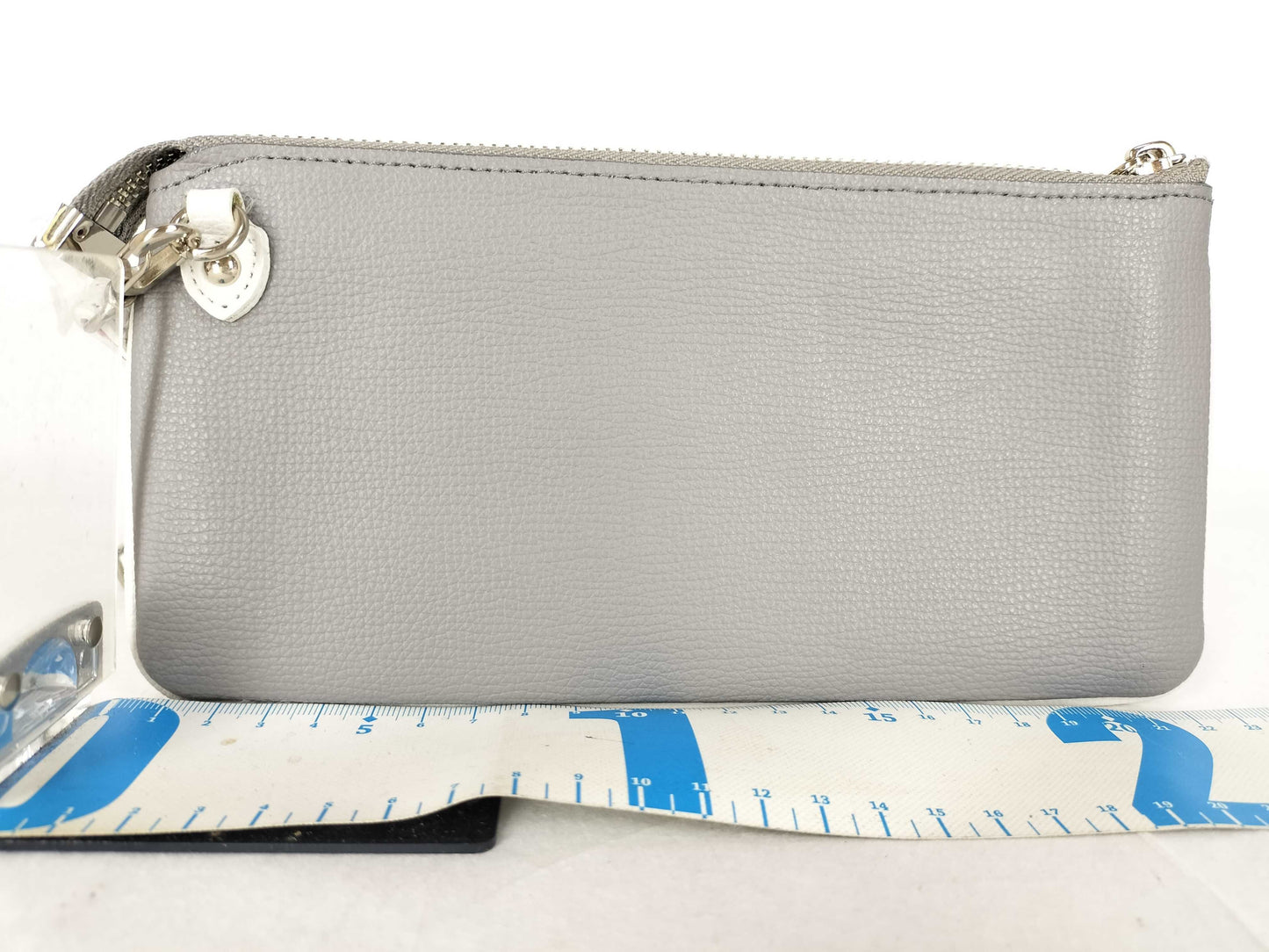 A.D.M.J. Shoulder Wallet Leather Gray x White Shoulder Bag