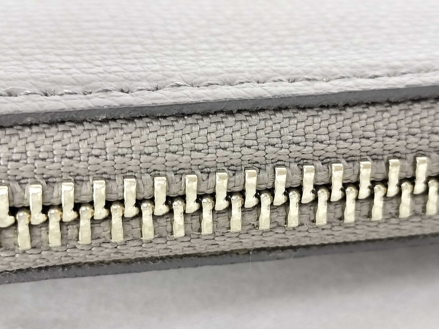 A.D.M.J. Shoulder Wallet Leather Gray x White Shoulder Bag