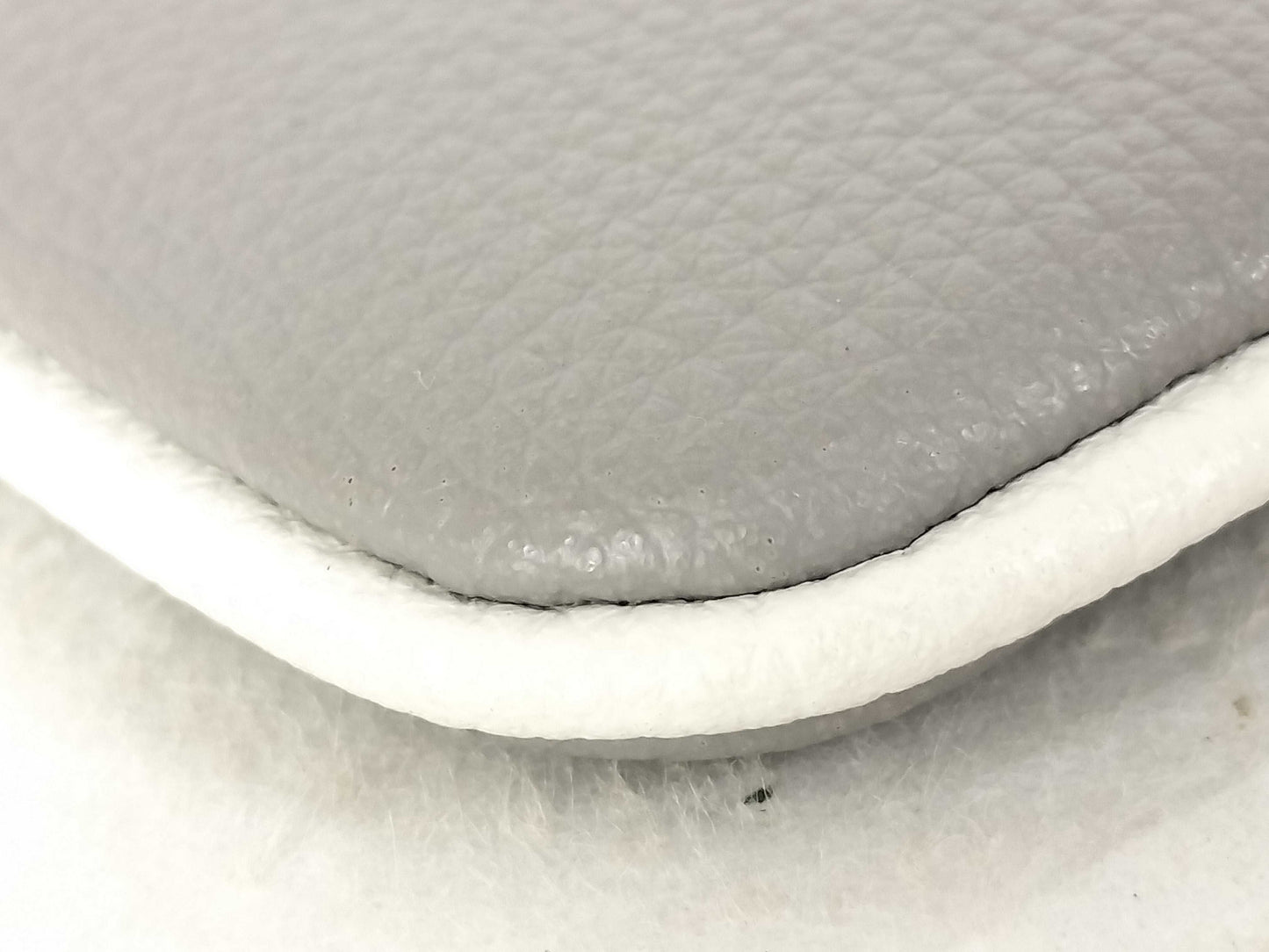A.D.M.J. Shoulder Wallet Leather Gray x White Shoulder Bag