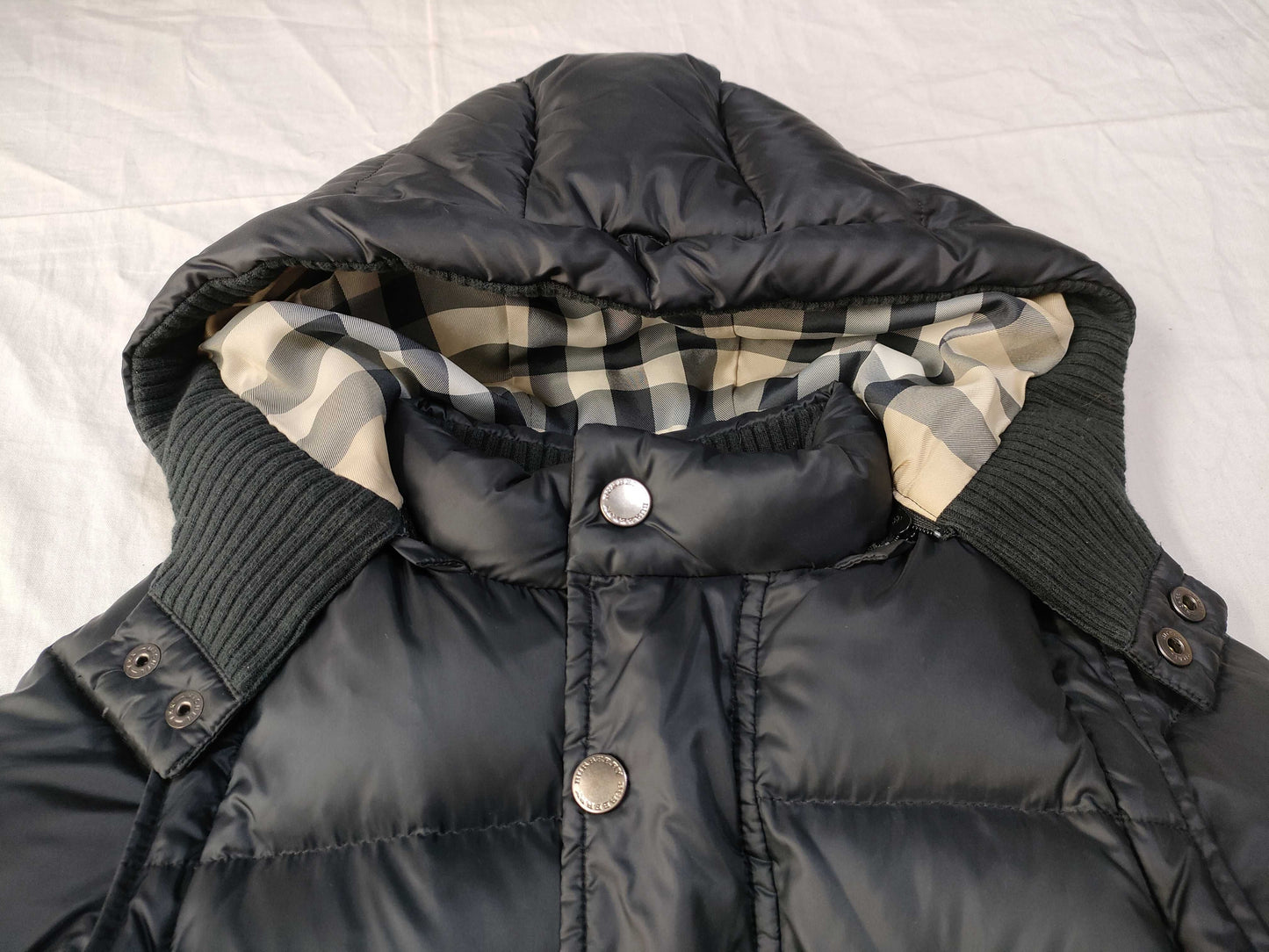 BURBERRY London Kids 3-Way Down Jacket, Nylon, Black, 100% Cotton