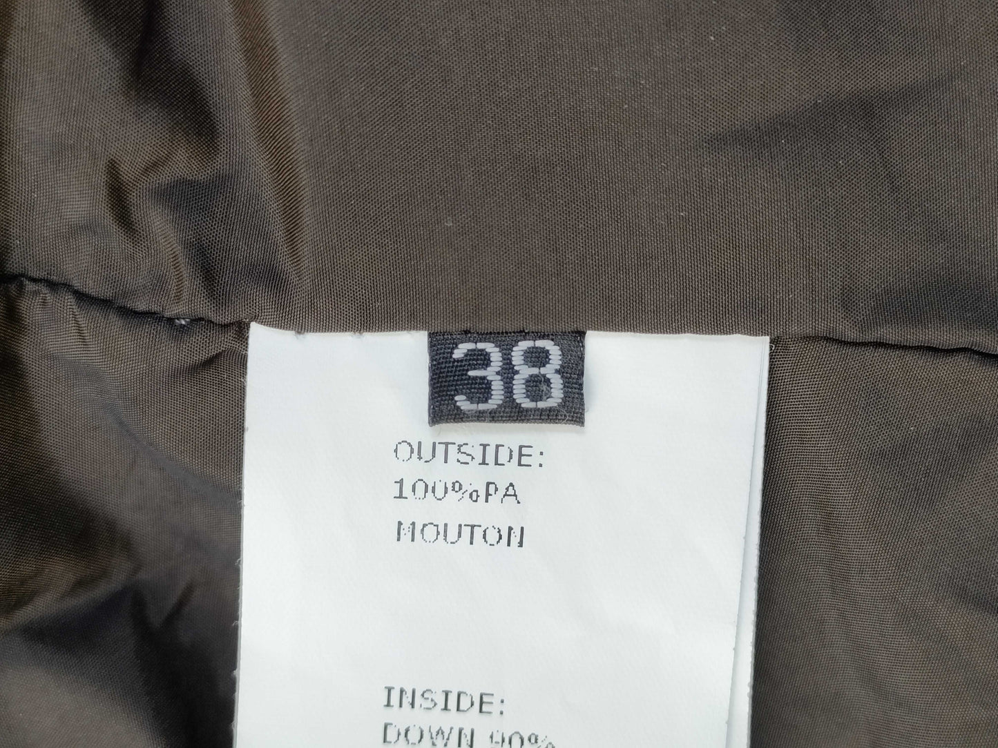 Emmety Mouton Down Jacket, Brown, Size 38