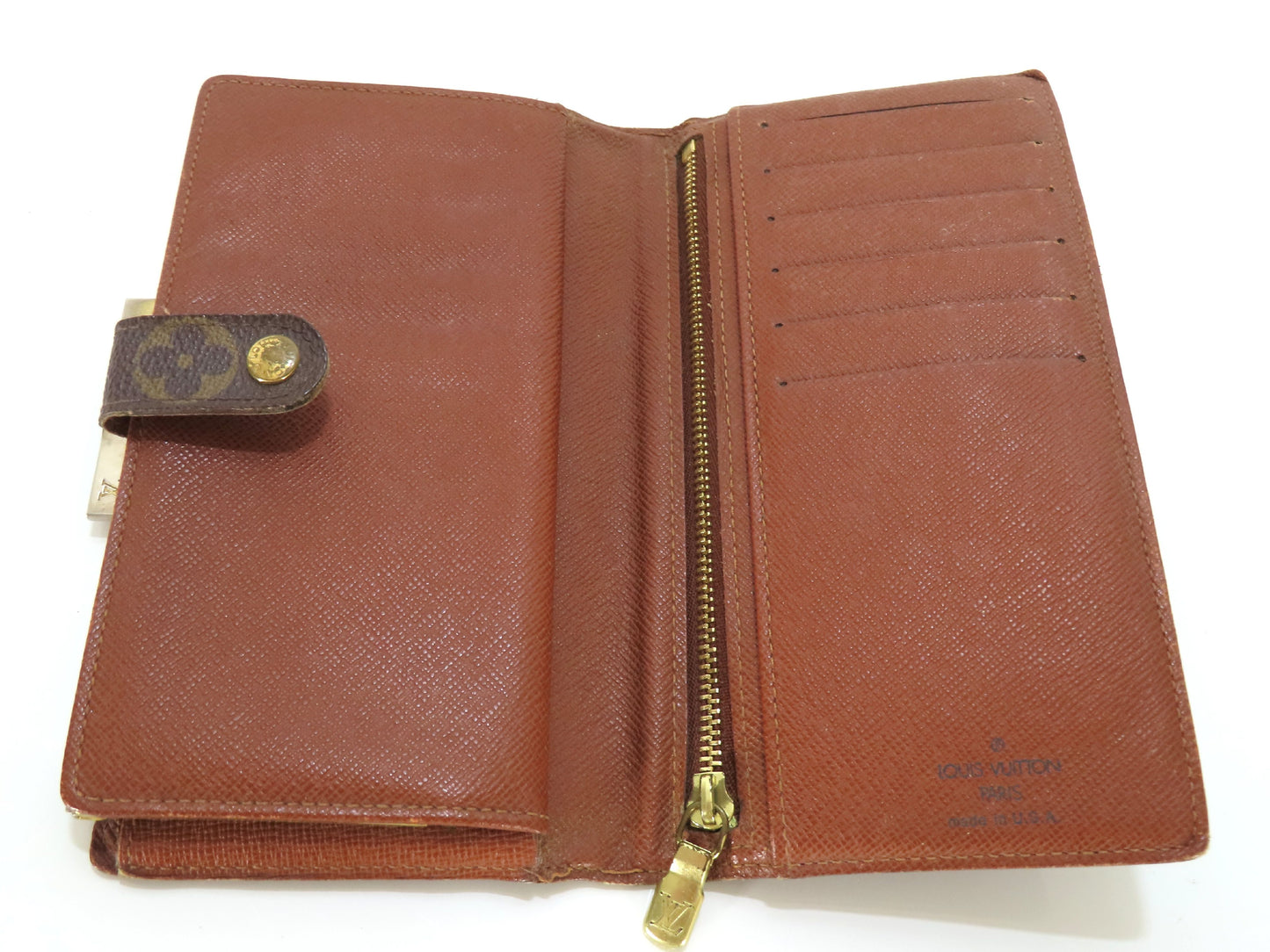 LOUIS VUITTON SD0080 Monogram Louis Vuitton Wallet Monogram Long Wallet with Zipper