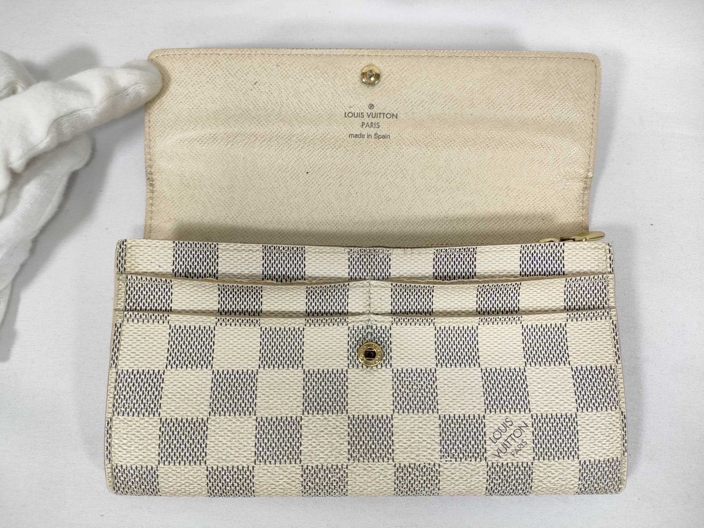LOUIS VUITTON Damier Azur Louis Vuitton Wallet Azur Long Wallet