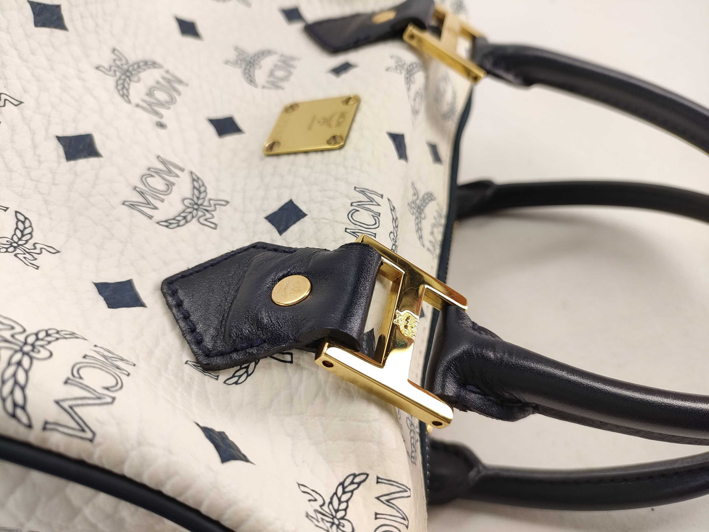 MCM MCM Handbag White Boston Bag