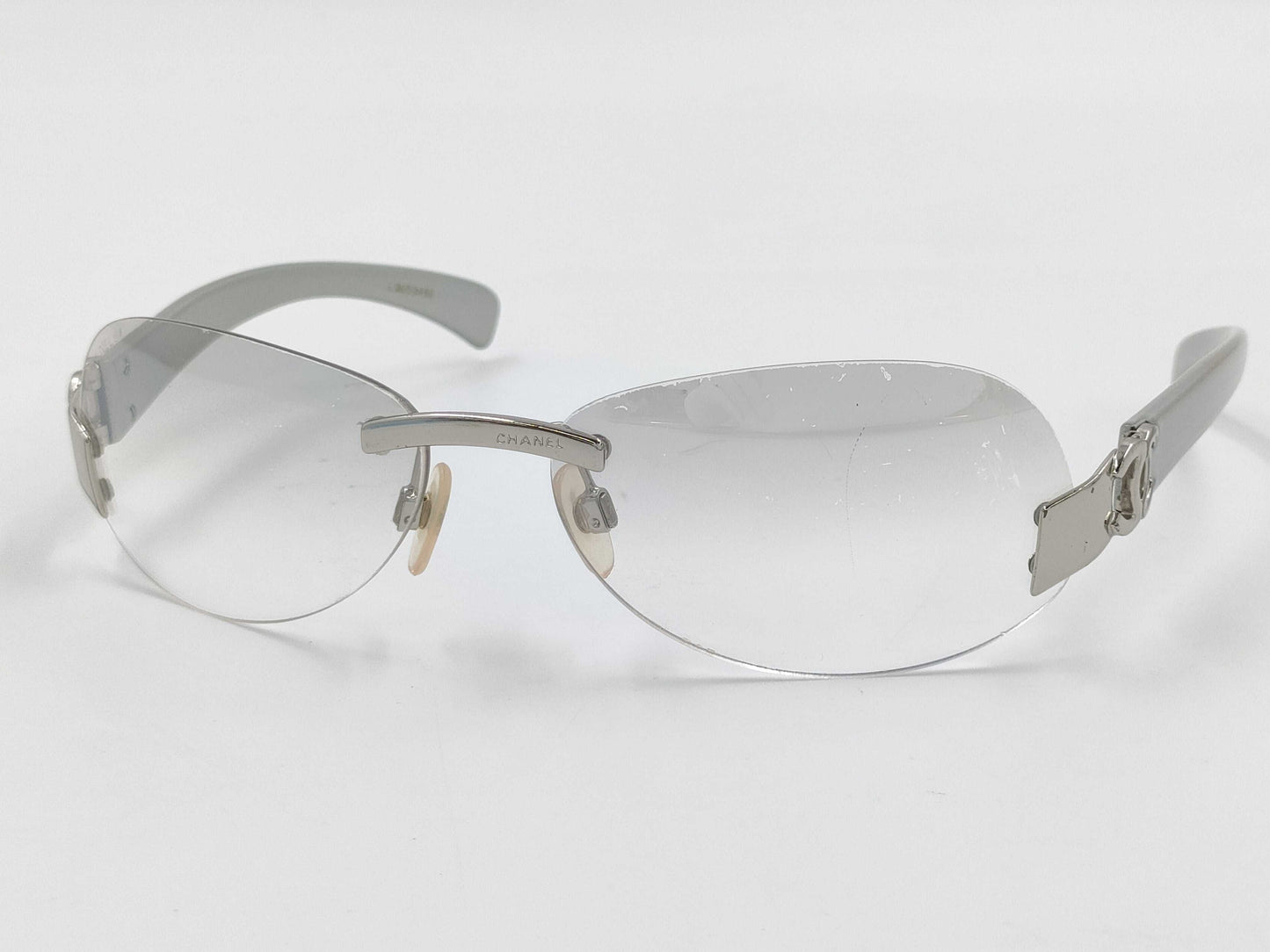 CHANEL Coco Mark Sunglasses Silver Sunglasses/Eyeglasses