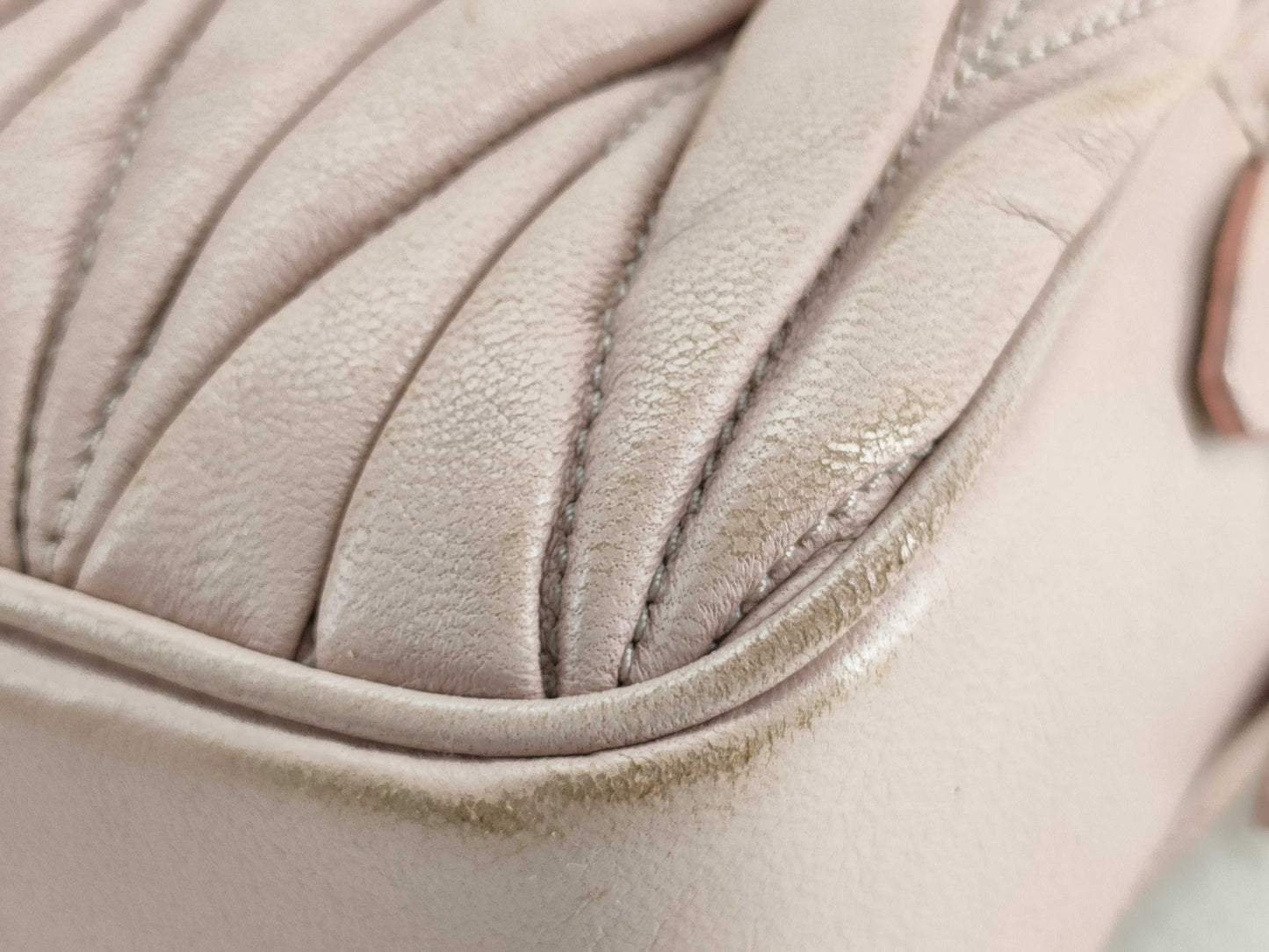 Miu Miu Matelasse Leather Shoulder Bag Pink