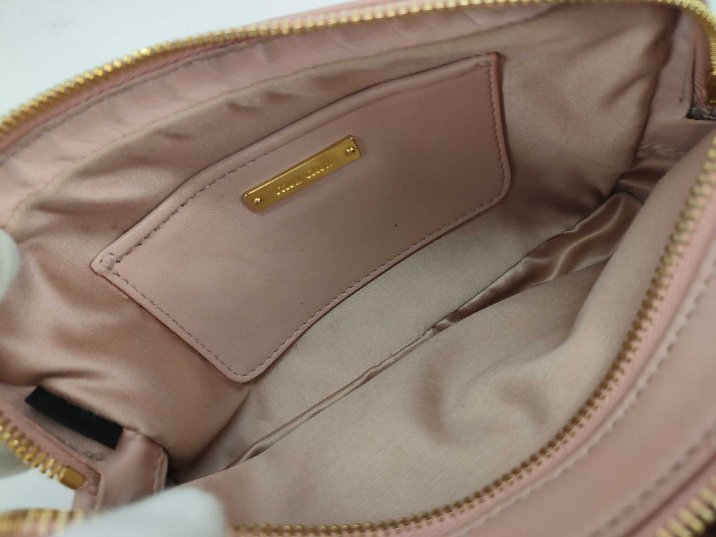 Miu Miu Matelasse Leather Shoulder Bag Pink