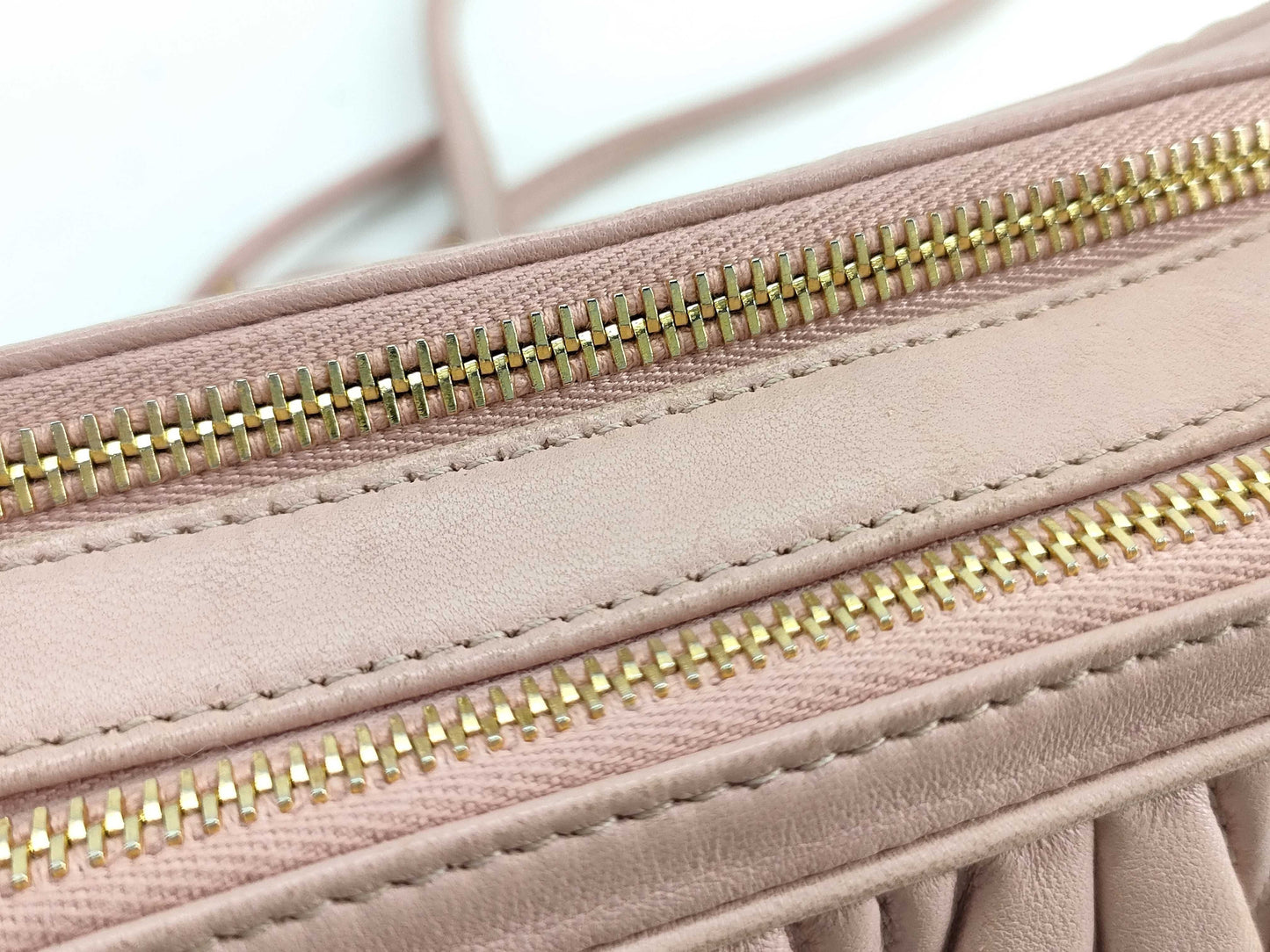 Miu Miu Matelasse Leather Shoulder Bag Pink
