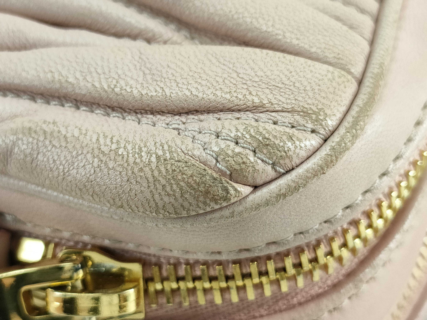 Miu Miu Matelasse Leather Shoulder Bag Pink