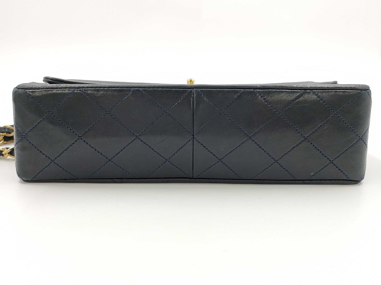 CHANEL Lambskin Matelasse Chain Shoulder Bag in Navy with Pouch, #1 Bag