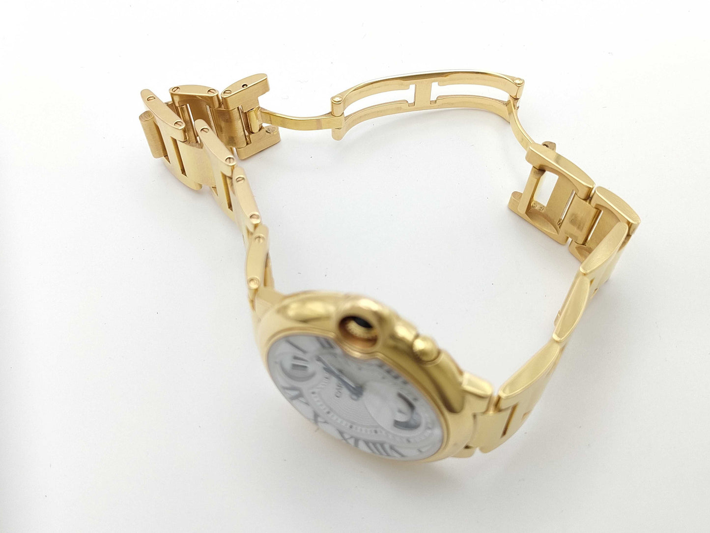 Cartier Ballon Bleu W6920035 3220 80168QX Quartz Shell Dial 18K Gold Men's Watch