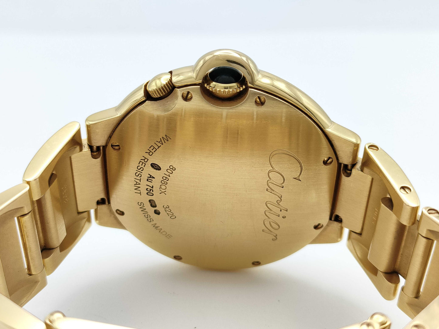Cartier Ballon Bleu W6920035 3220 80168QX Quartz Shell Dial 18K Gold Men's Watch