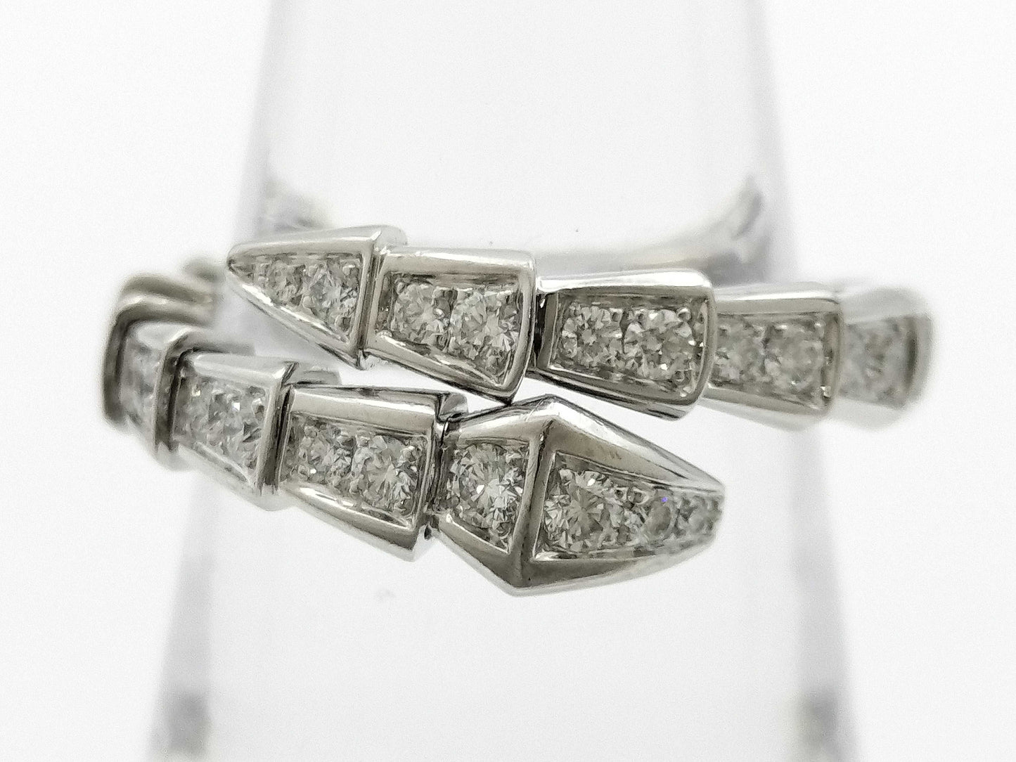 BVLGARI Serpenti Viper L Full Diamond WG Au750 7.0g Ring