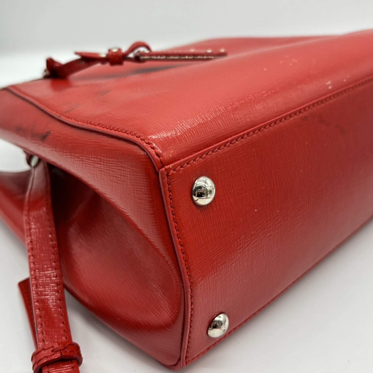FENDI Toujours 2-Way Shoulder Handbag Red